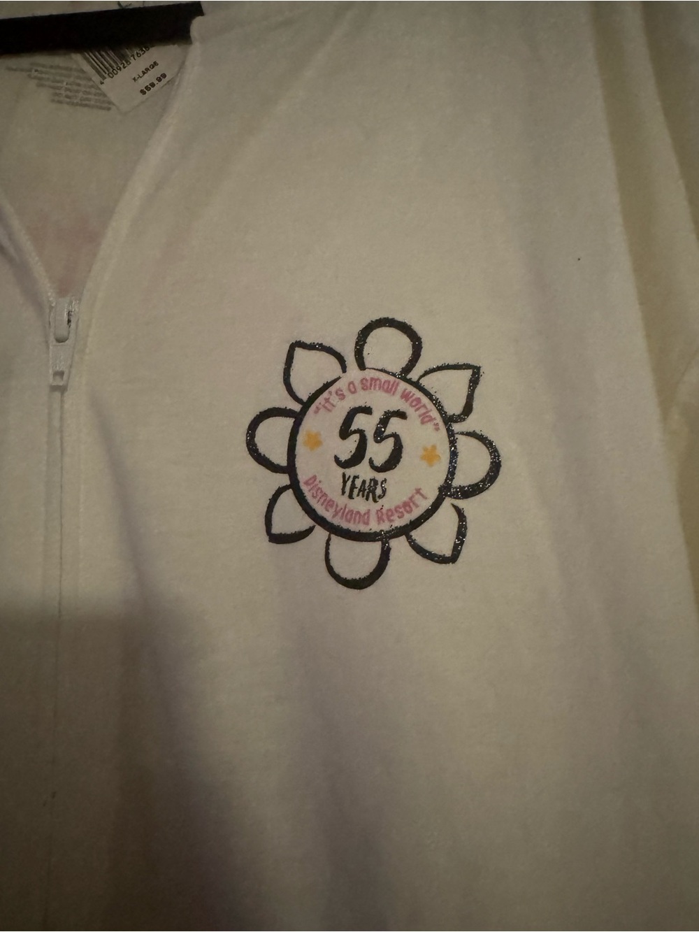 Disneyland It’s A Small World white Zipper Sweater - Picture 2 of 5